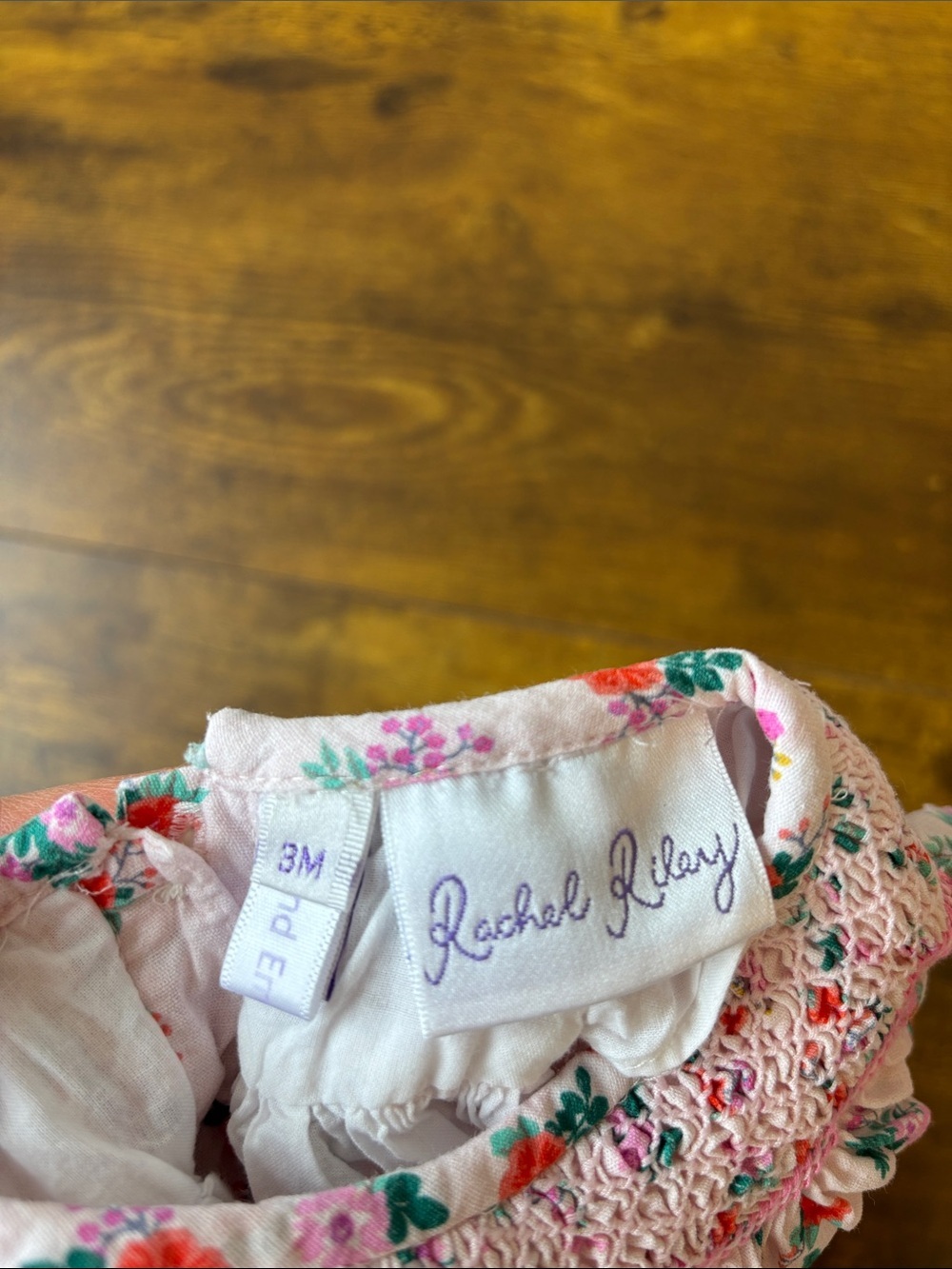Rachel Riley Pink Floral Smocked Baby Romper - Picture 2 of 5